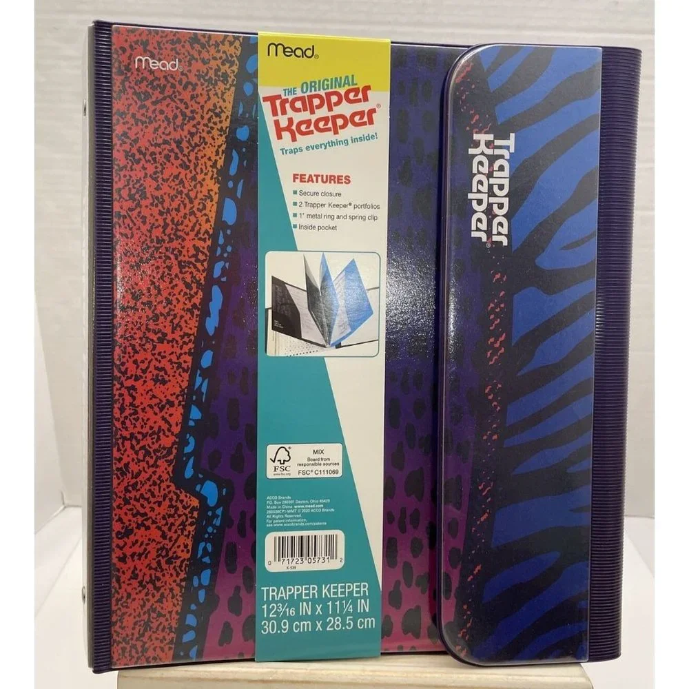 Mead Trapper Keeper Binder Animal Print 90s Retro Throwback 2020 Edition - NEW